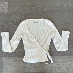 Everlane ribbed wrap top